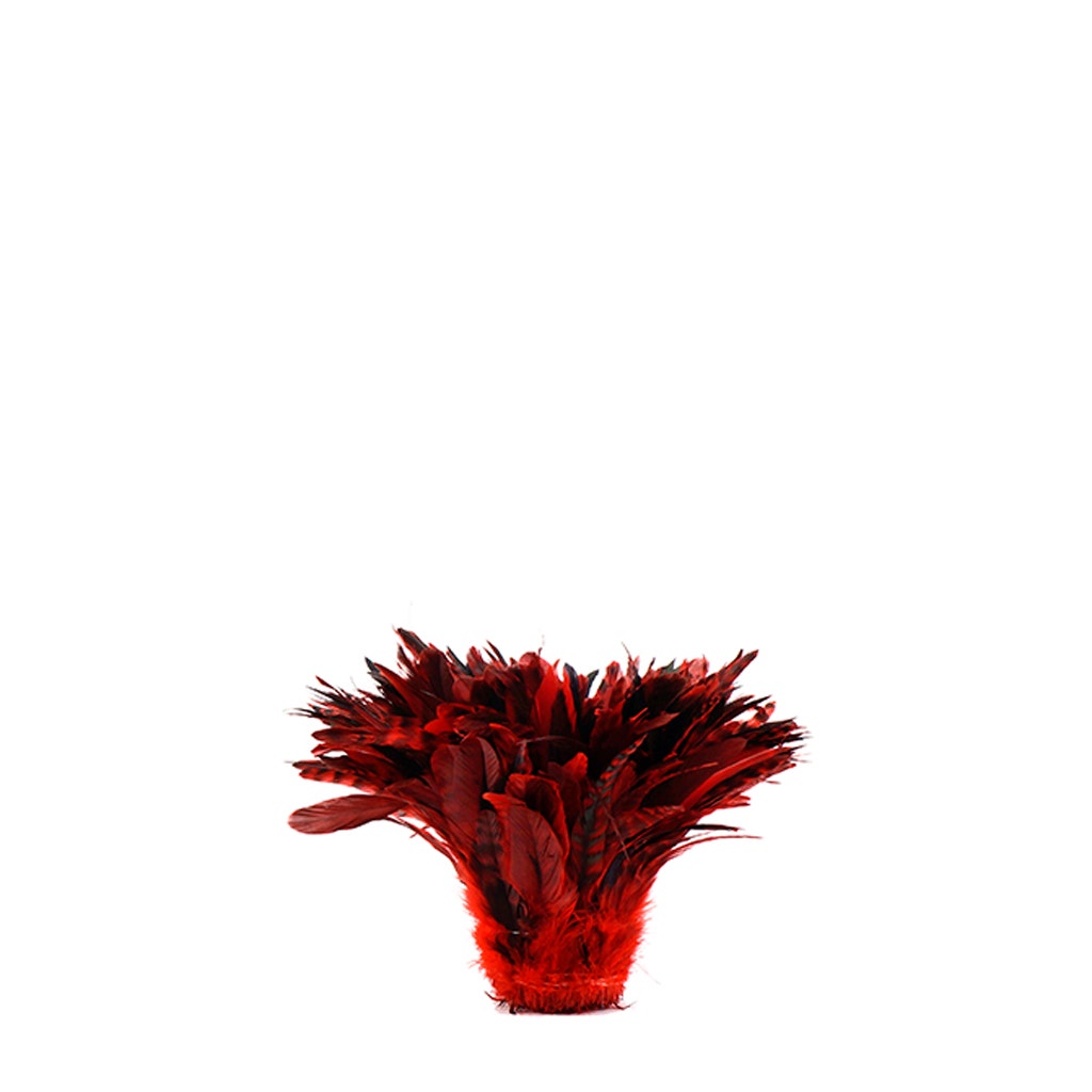 Rooster Coque Tails-Chinchilla - Red - 7-10" - 1/4 lb (1.25 yards)