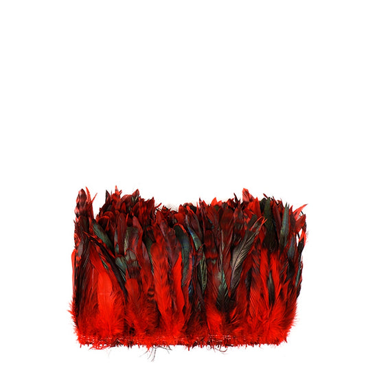 Rooster Coque Tails-Chinchilla - Red - 7-10" - 1/4 lb (1.25 yards)