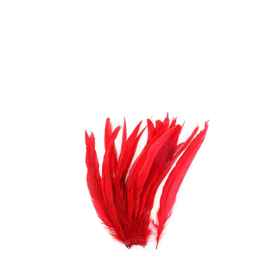 Rooster Coque Tails White-Dyed - Red
