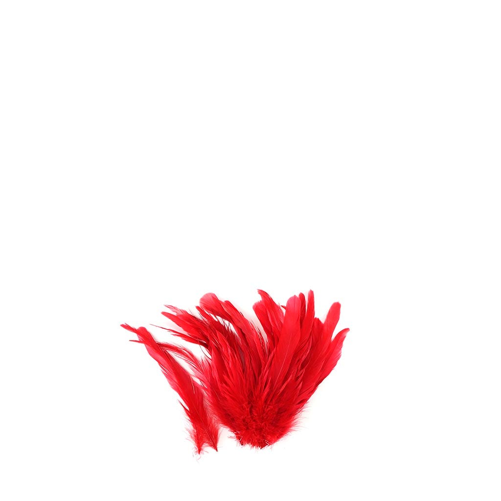 Rooster Coque Tails White-Dyed - Red