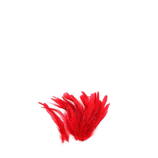 Rooster Coque Tails White-Dyed - Red