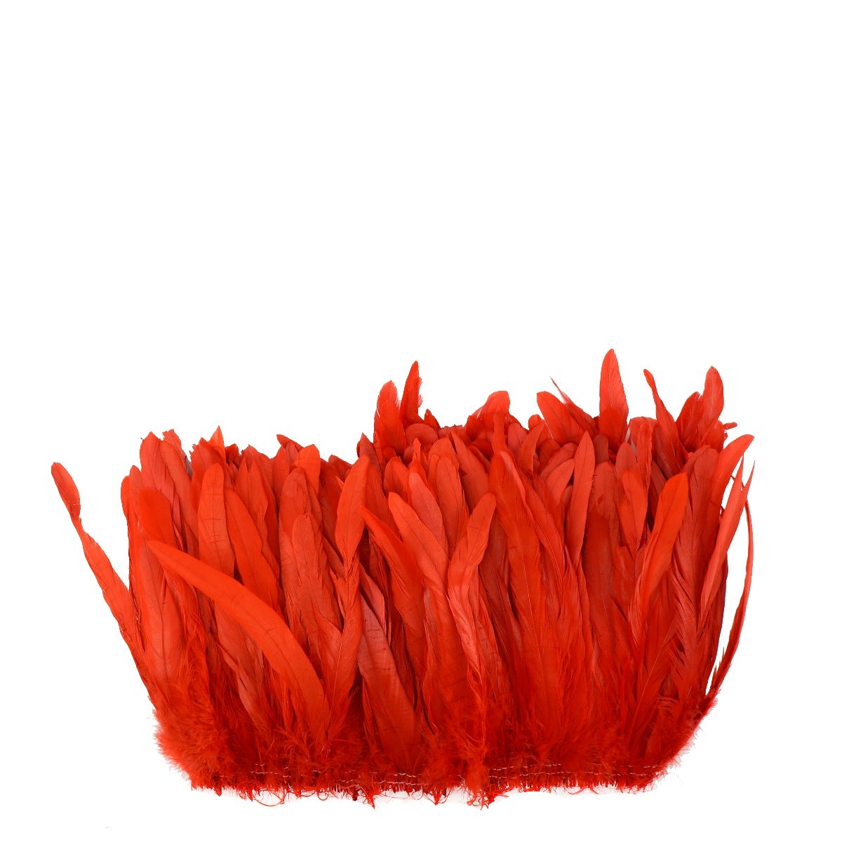 ROOSTER COQUE TAILS FEATHERS BLEACH DYED 7-10” - 1/2 Yard ( 18" ) - Red