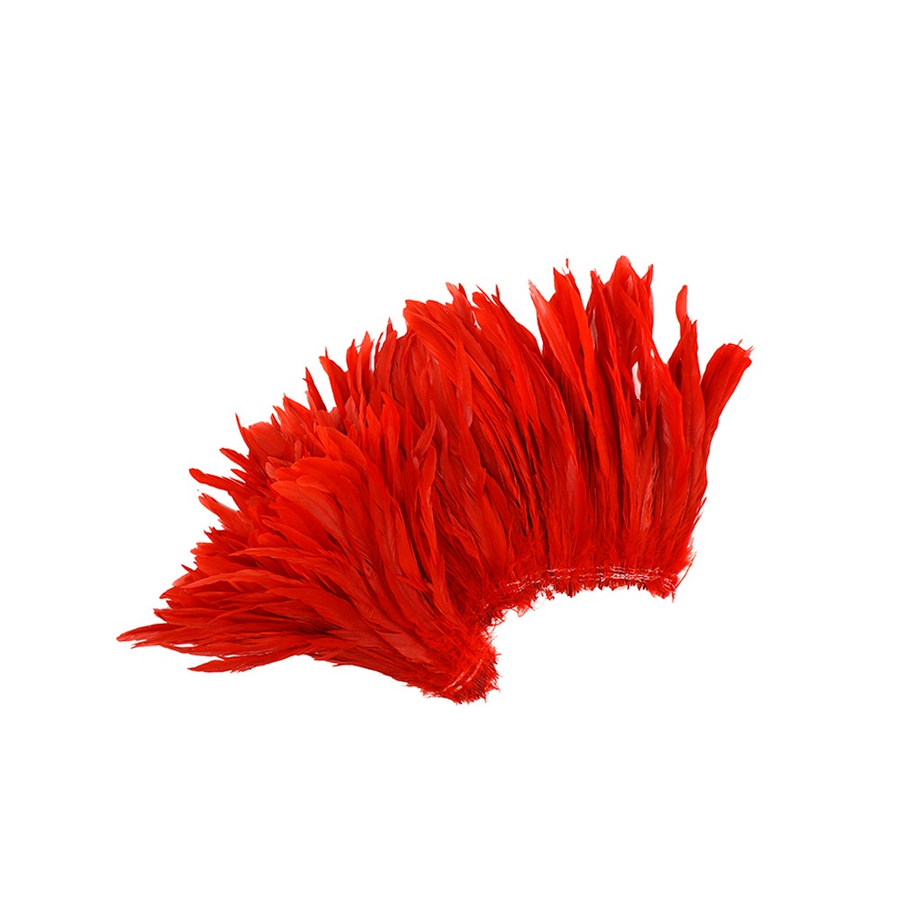 Rooster Coque Tails White-Dyed - Red