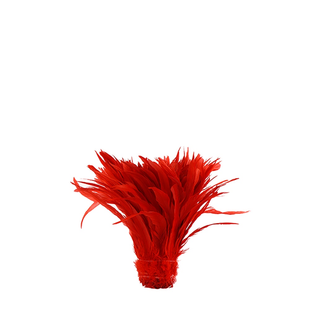 Rooster Coque Tails White-Dyed - Red
