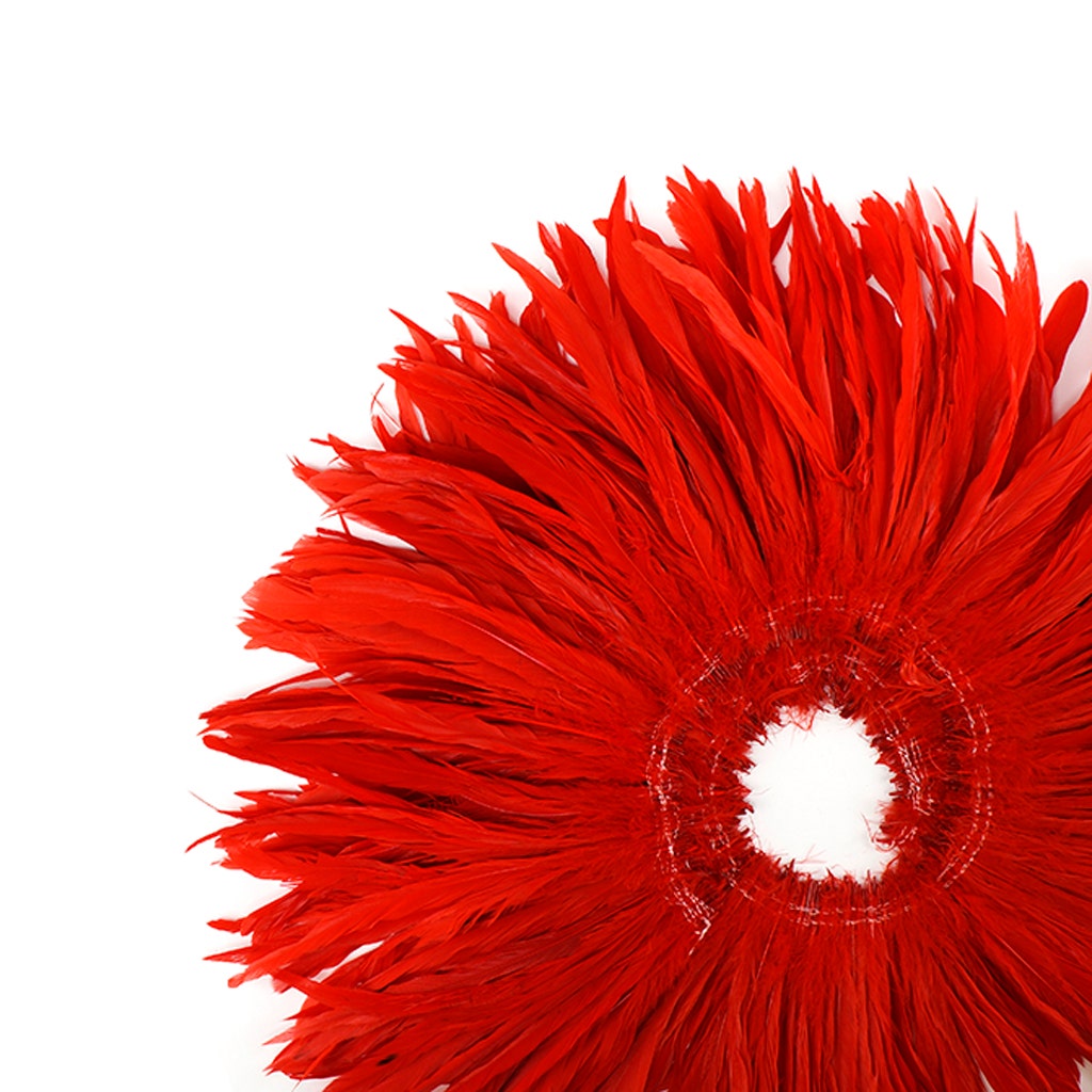 Rooster Coque Tails White-Dyed - Red
