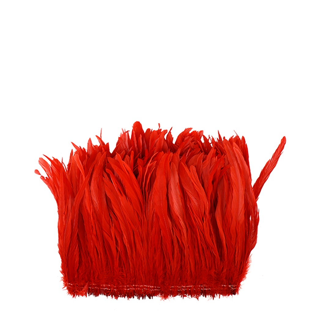 Rooster Coque Tails White-Dyed - Red
