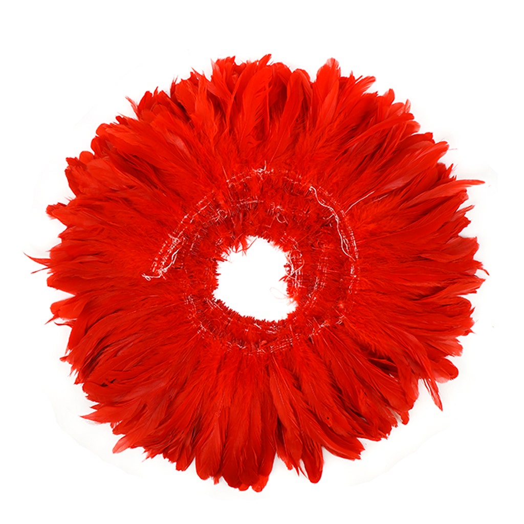 Rooster Coque Tails White-Dyed - Red
