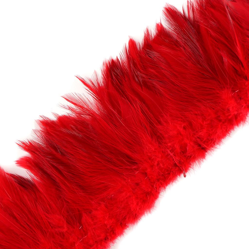 Rooster Hackle-White-Dyed - Red