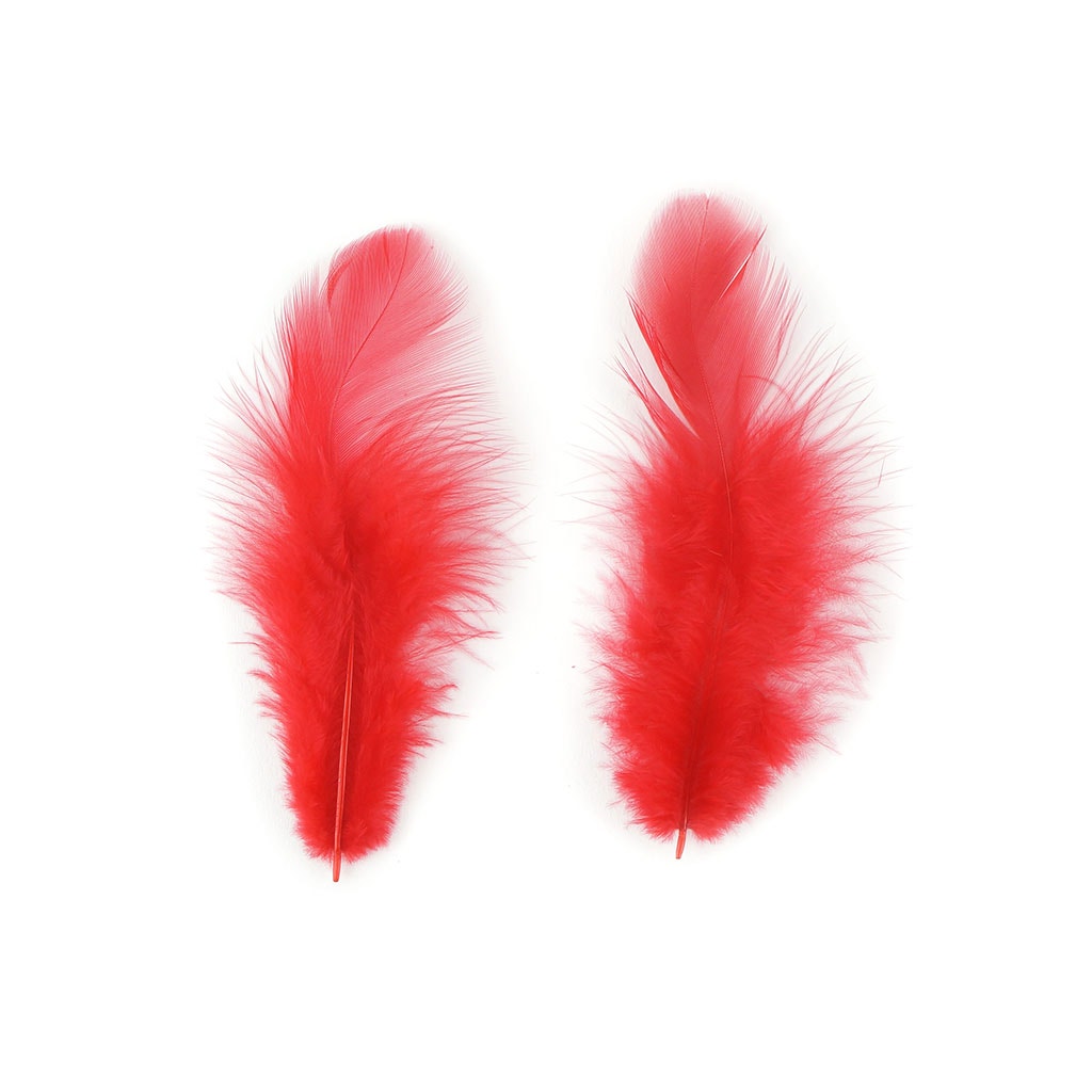 Rooster Plumage-White-Dyed - Red