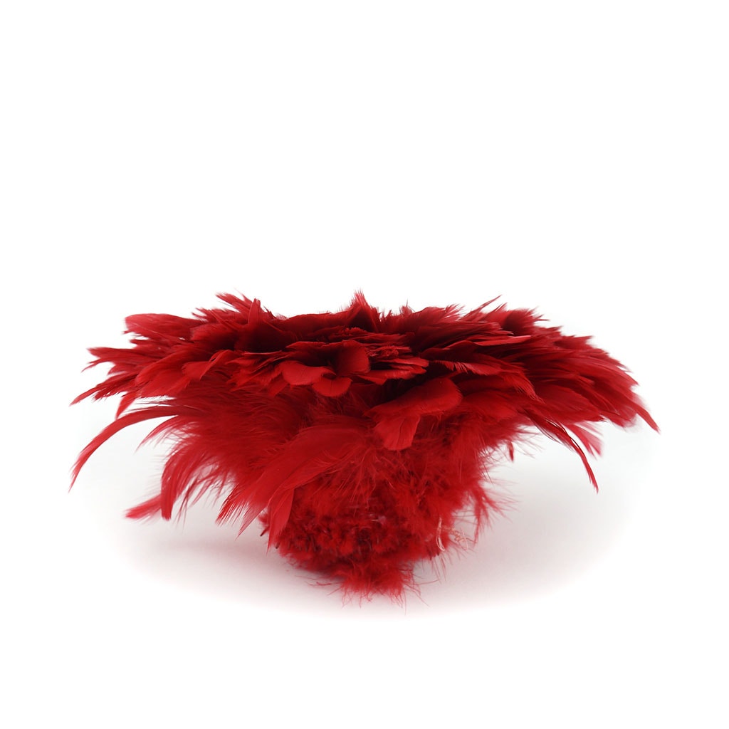 Rooster Schlappen-White-Dyed 1YD - Red