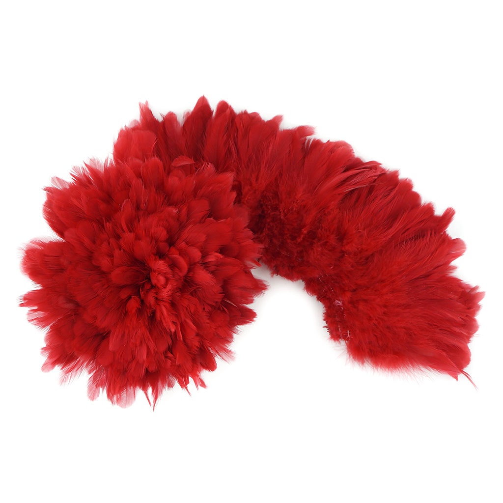 Rooster Schlappen-White-Dyed 1YD - Red