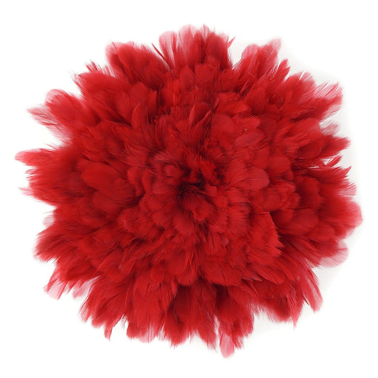 Rooster Schlappen-White-Dyed 1YD - Red