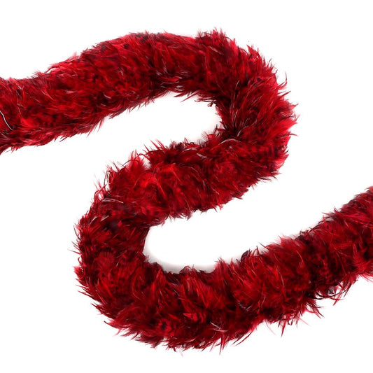 Red Chinchilla Saddle Rooster Feather Boa 5-6" - Red