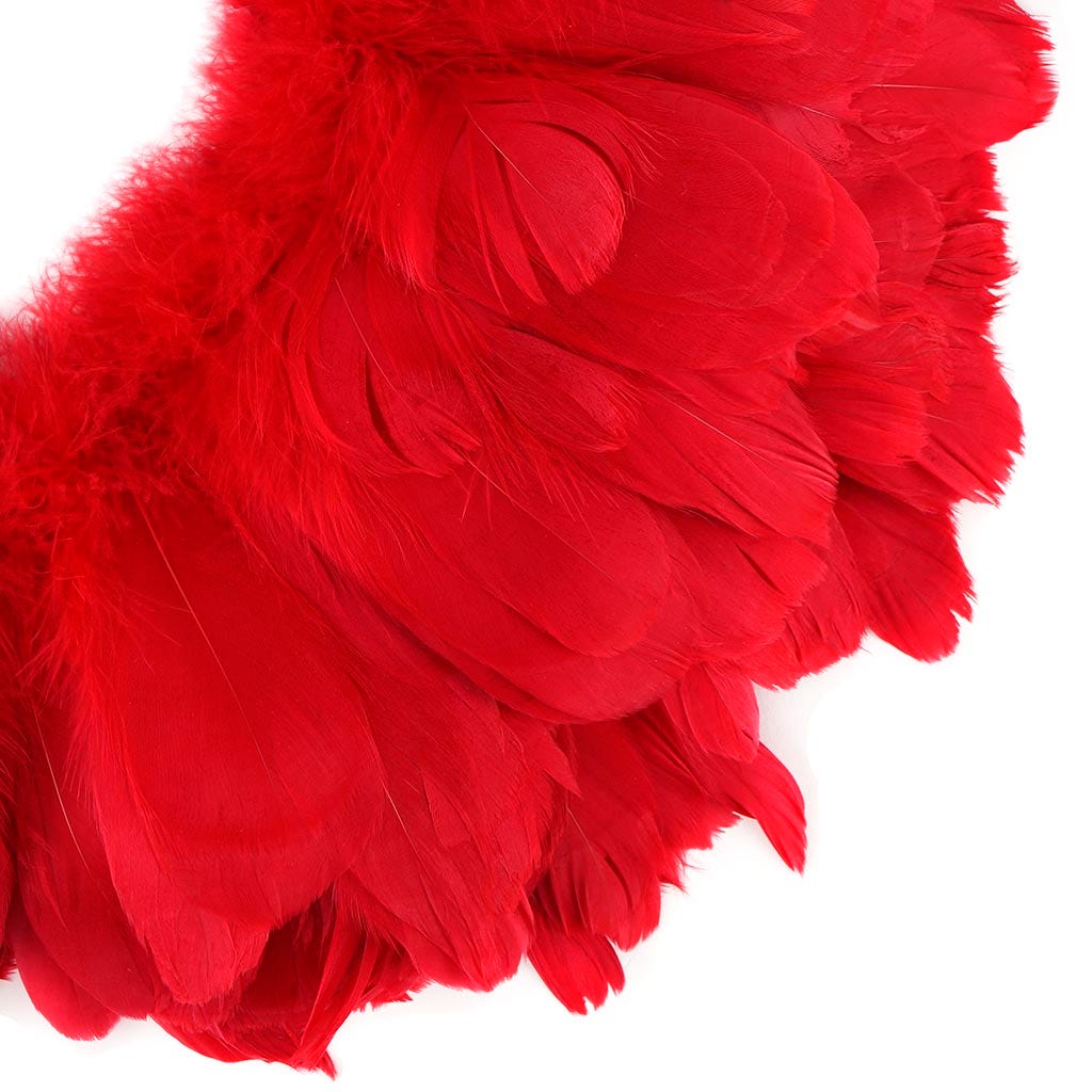 Goose Nagorie Feathers Dyed - Red