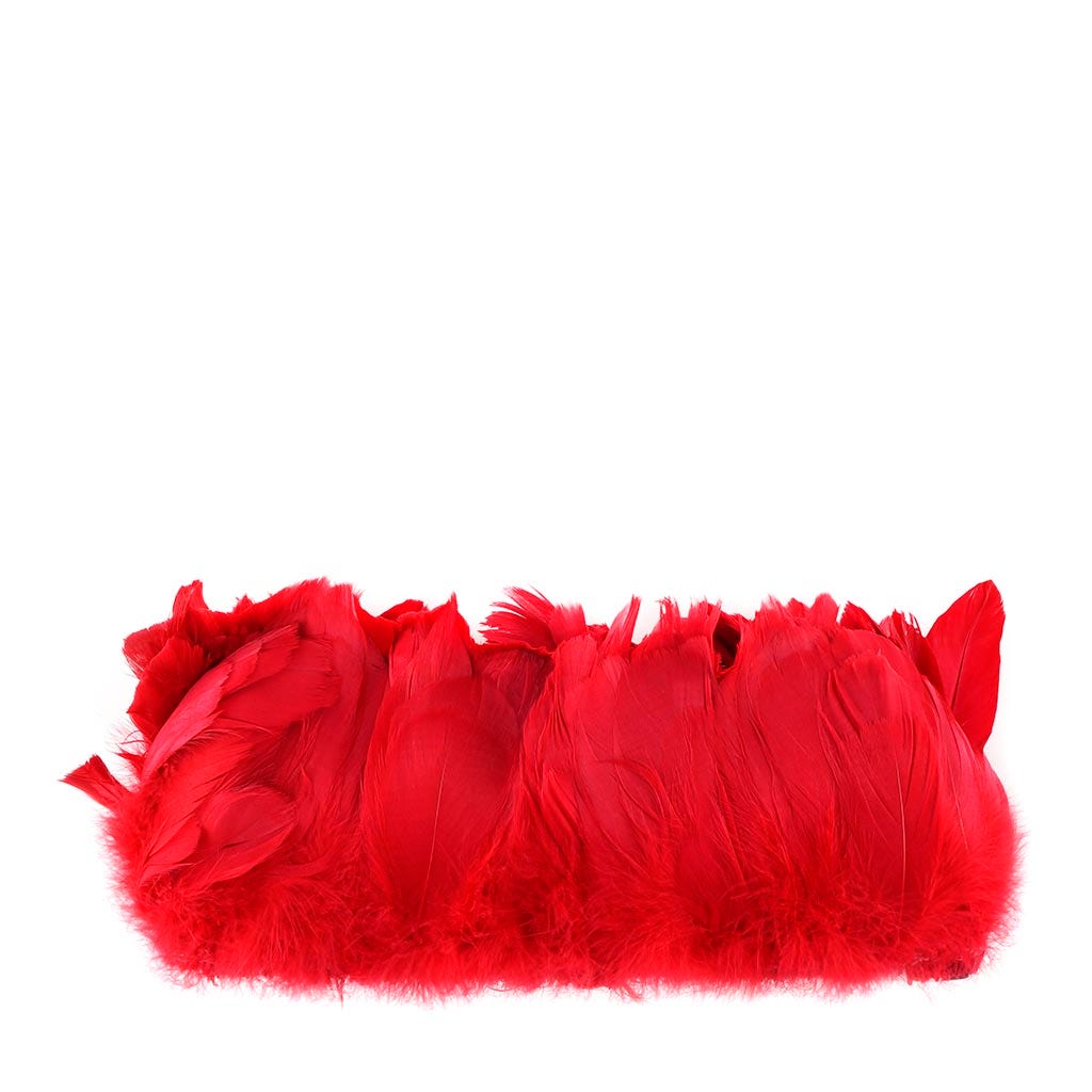 Goose Nagorie Feathers Dyed - Red