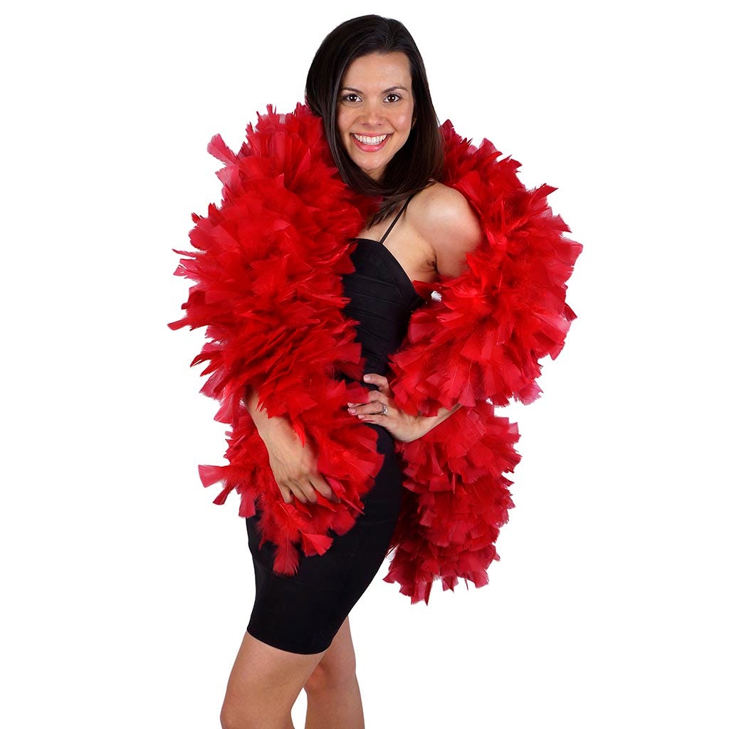 Turkey Feather Boa 8-10" - Red