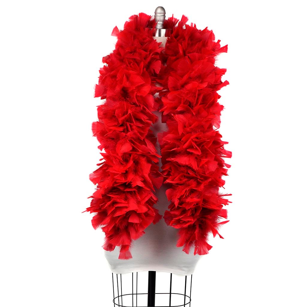 Turkey Feather Boa 8-10" - Red