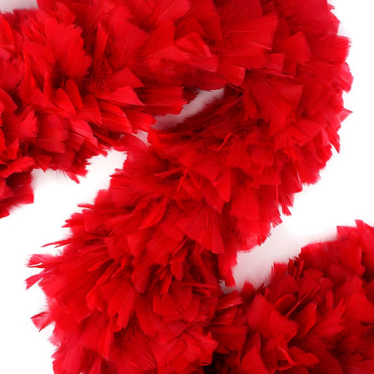 Turkey Feather Boa 10-14" - Red