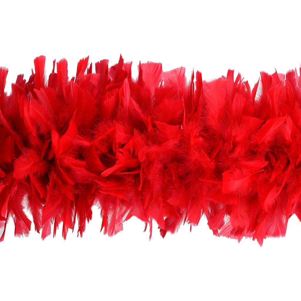 Turkey Feather Boa 10-14" - Red