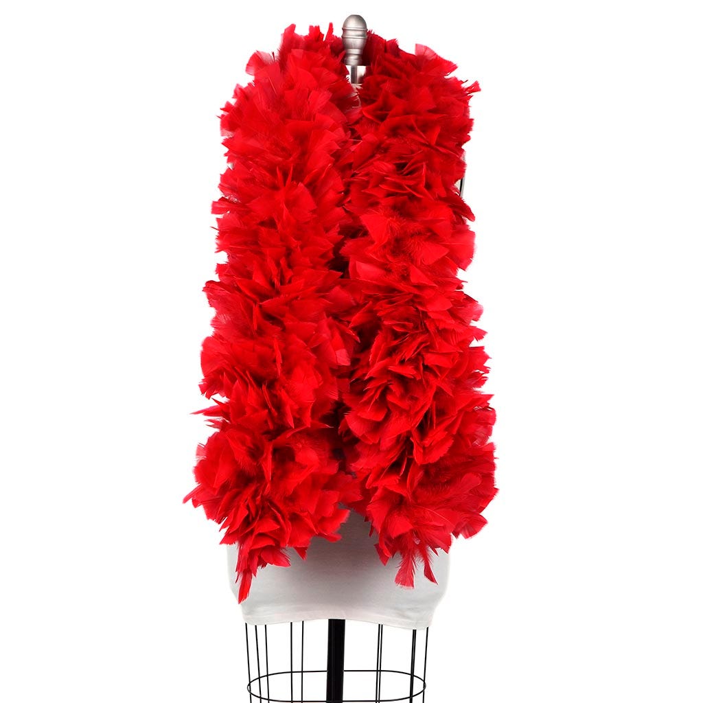 Turkey Feather Boa 6-8" - Red