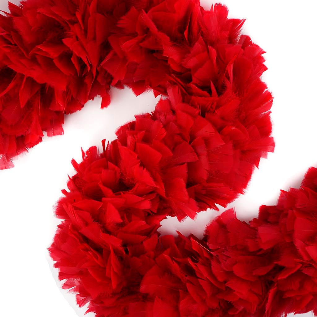 Turkey Feather Boa 6-8" - Red