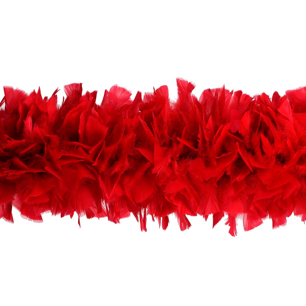 Turkey Feather Boa 6-8" - Red