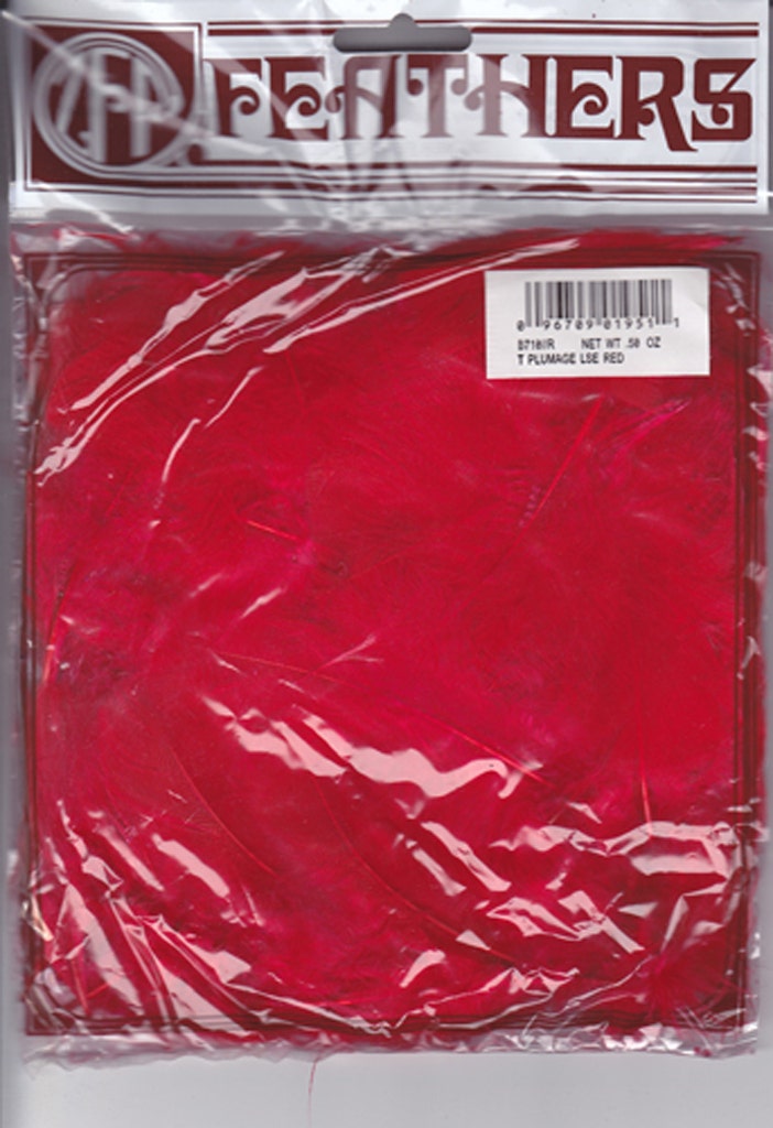 Loose Turkey Plumage Feathers - 0.5 oz - Red