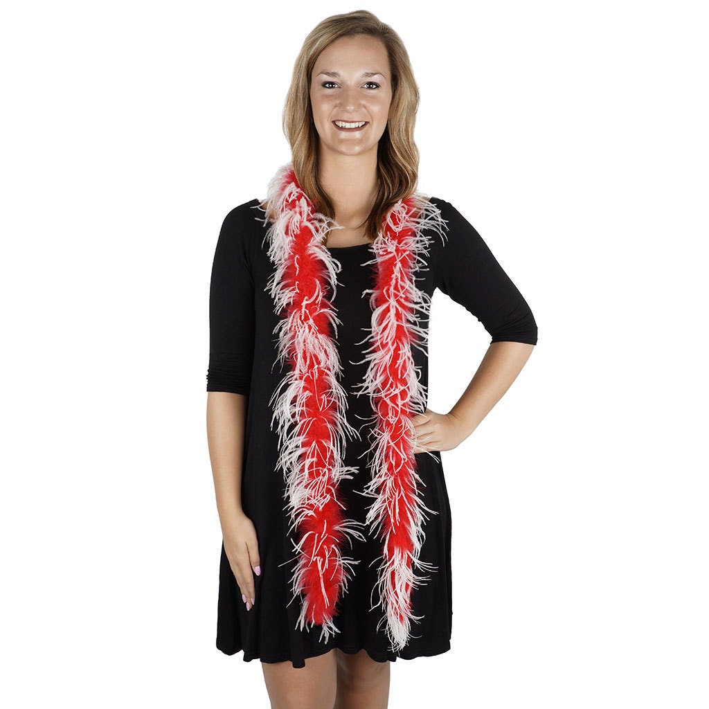 Marabou and Ostrich Feather Boa - Red/White