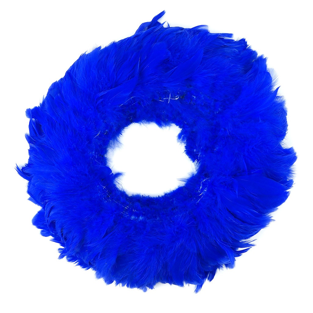Rooster Schlappen-White-Dyed 1YD - Royal