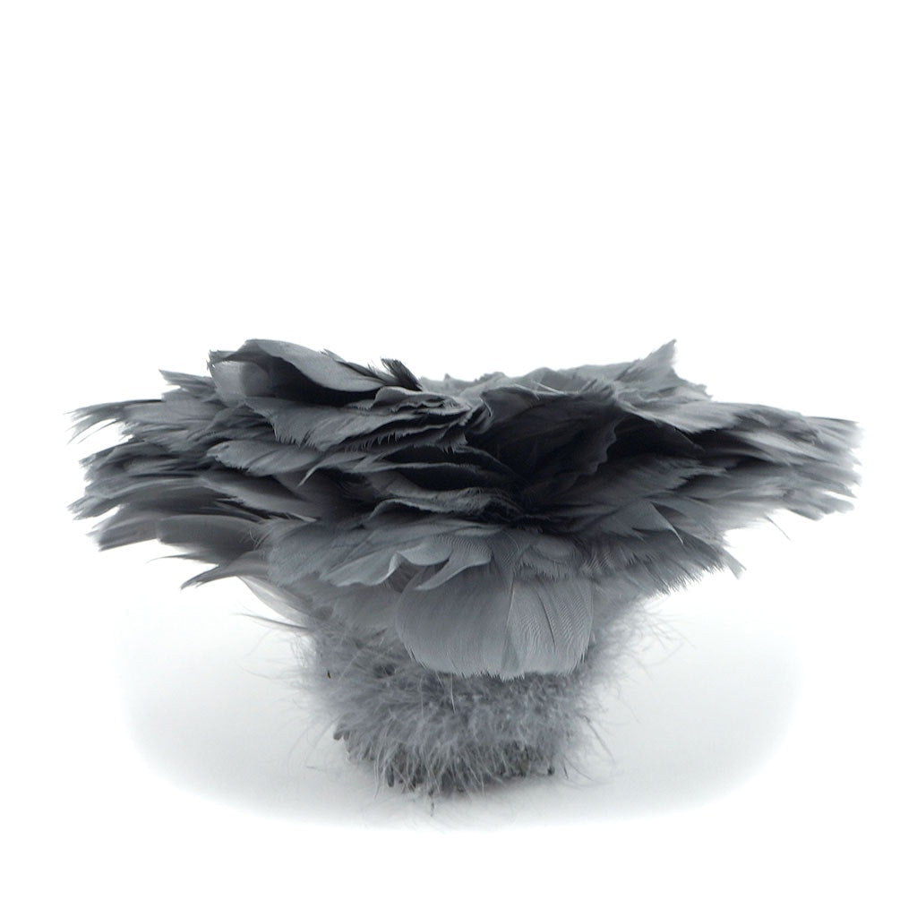 Goose Coquille Feathers Dyed - Silver