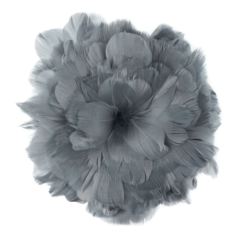 Goose Coquille Feathers Dyed - Silver