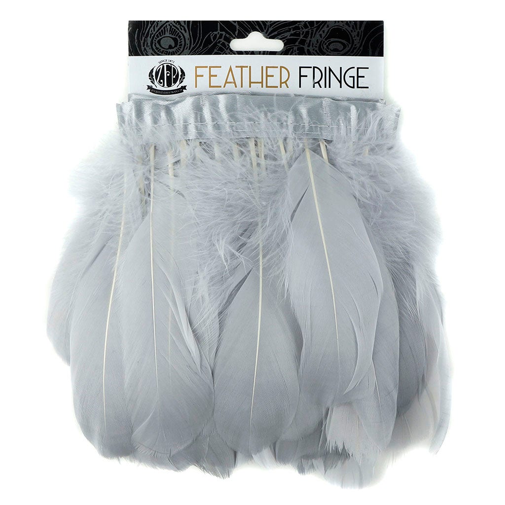 Parried Goose Pallet Feather Fringe Silver
