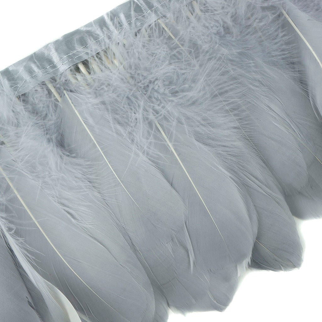 Parried Goose Pallet Feather Fringe Silver