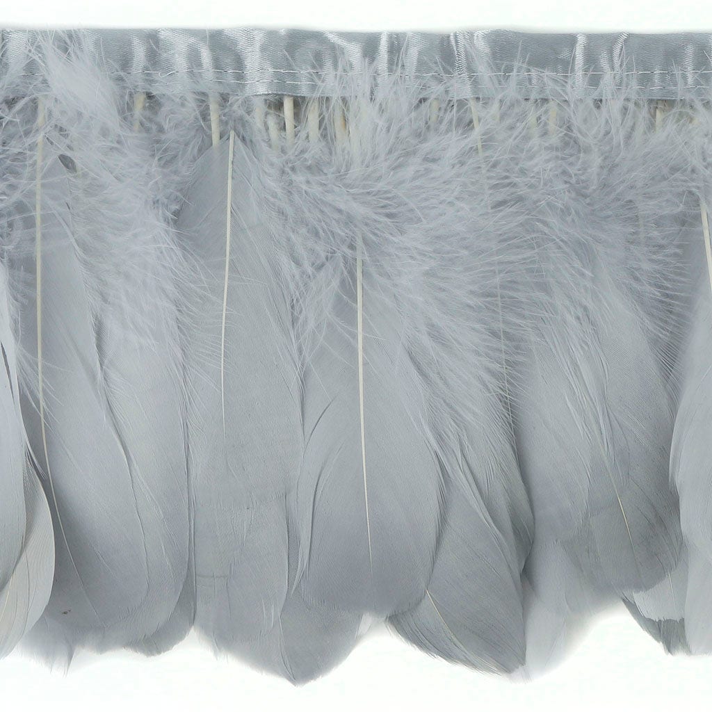Parried Goose Pallet Feather Fringe Silver