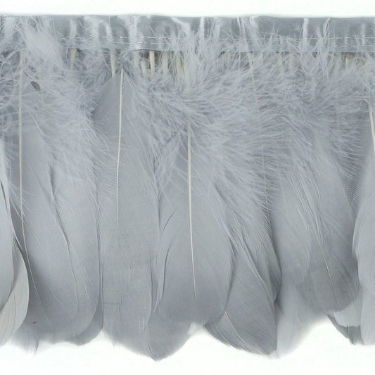 Parried Goose Pallet Feather Fringe Silver