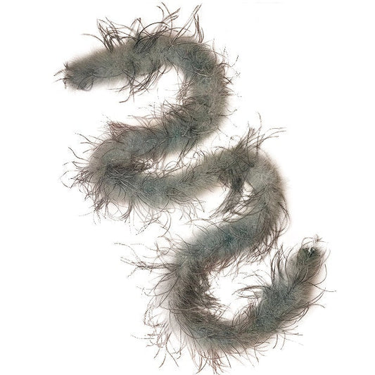 Marabou and Ostrich Feather Boa - Silver