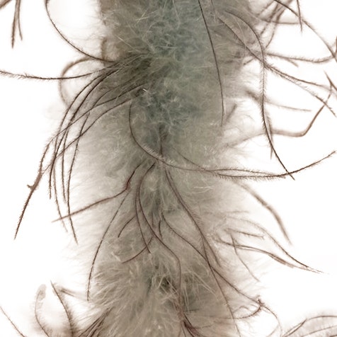Marabou and Ostrich Feather Boa - Silver