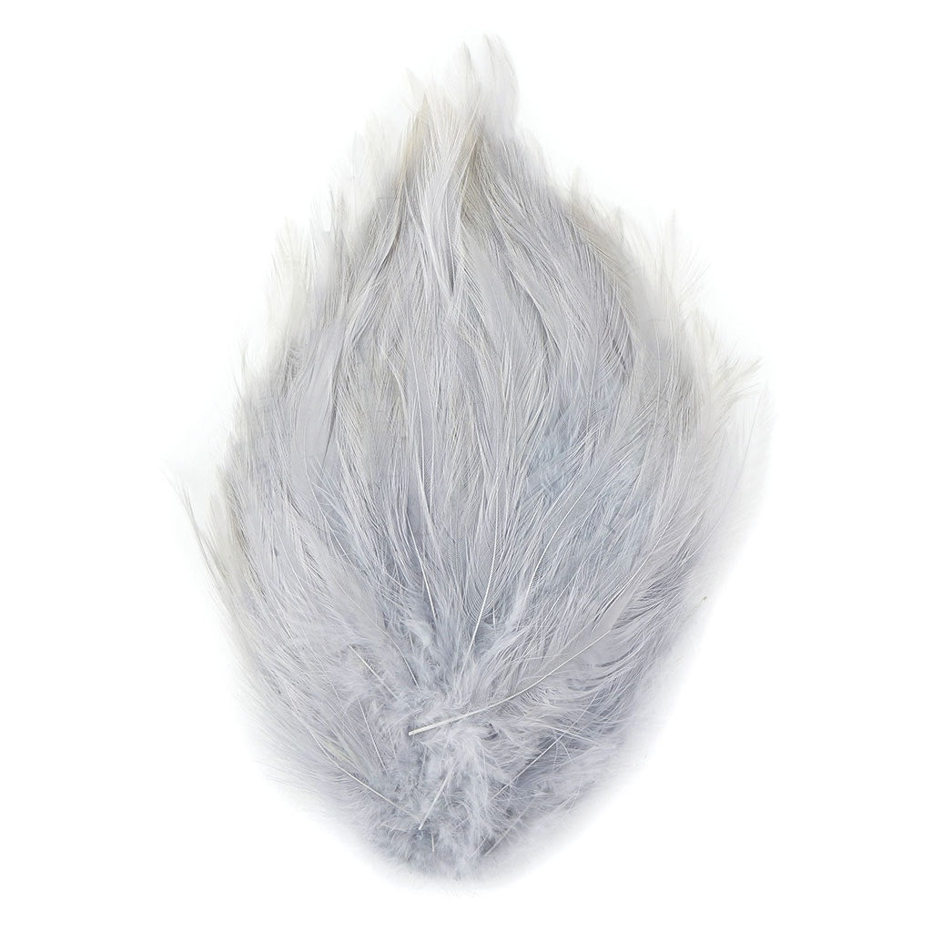 Feather Hackle Pads Dyed - Silver