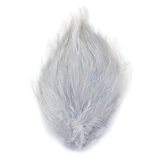 Feather Hackle Pads Dyed - Silver