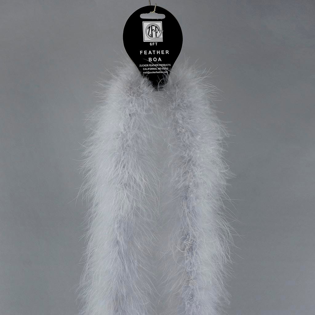 Marabou Feather Boa - Mediumweight - Silver