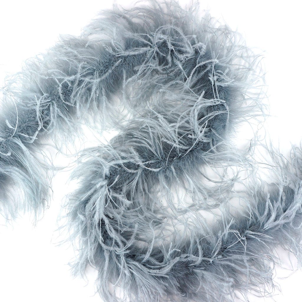 Silver 2 Ply Ostrich Feather Boa