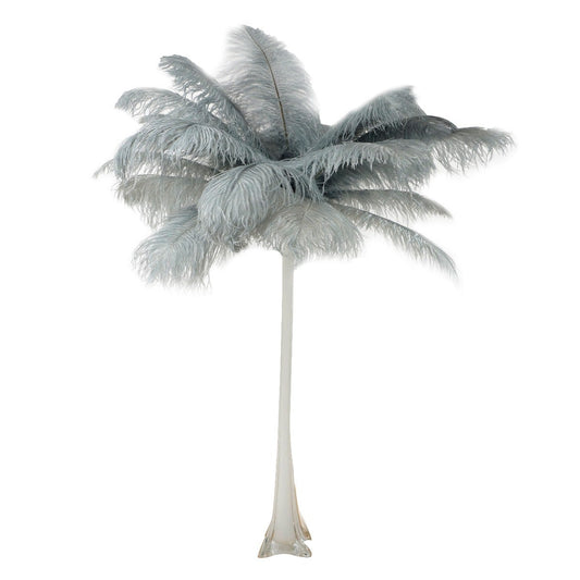Ostrich Eiffel Tower Centerpiece Silver w/White Vase