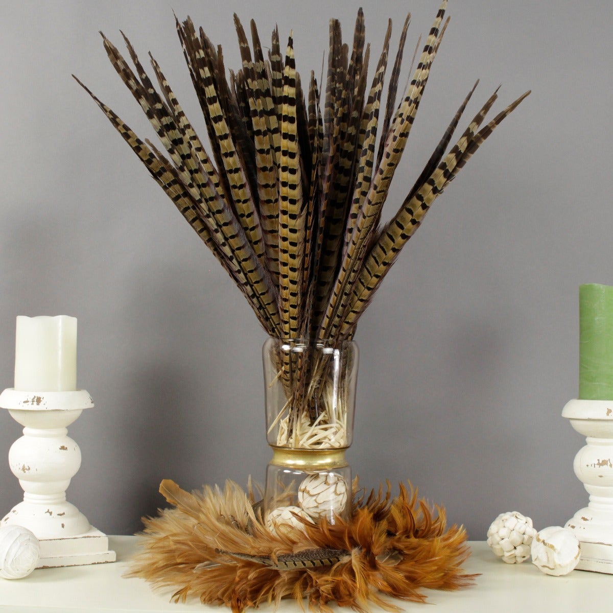 1 Piece Tiered Vase 10.5Inch - Smoke Brown With Gold Center Ring