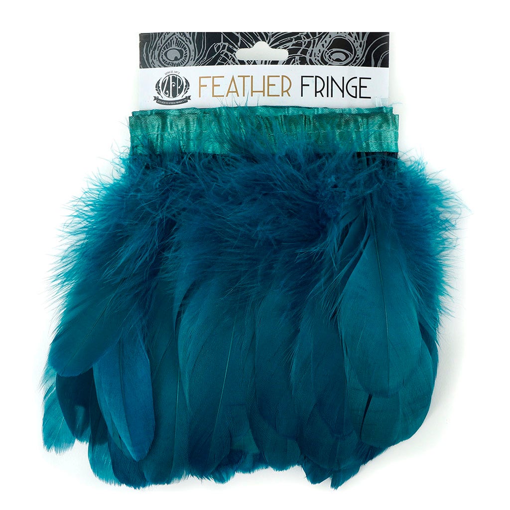 Parried Goose Pallet Feather Fringe Peacock Blue
