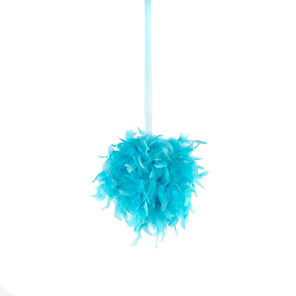 Chandelle Feather Pom Poms - Lt Turquoise - 12"