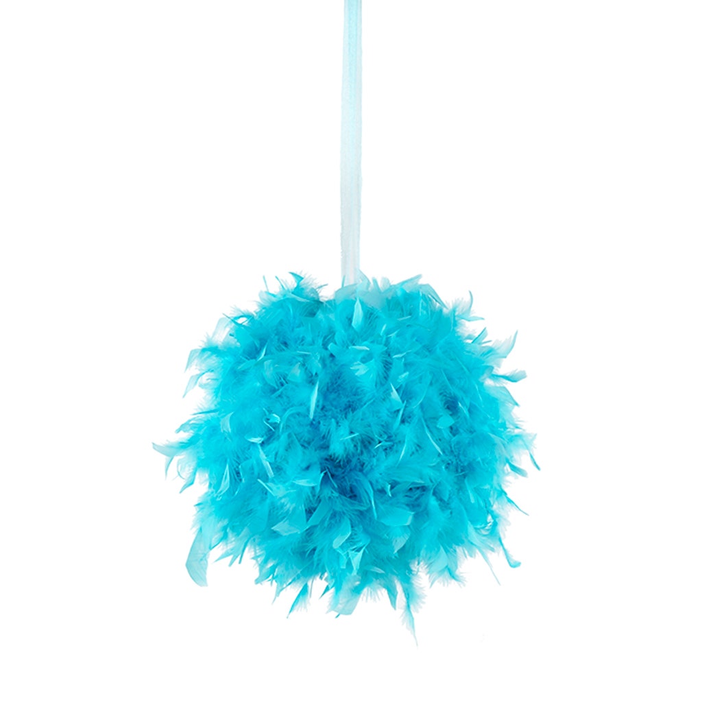 Chandelle Feather Pom Poms - Lt Turquoise