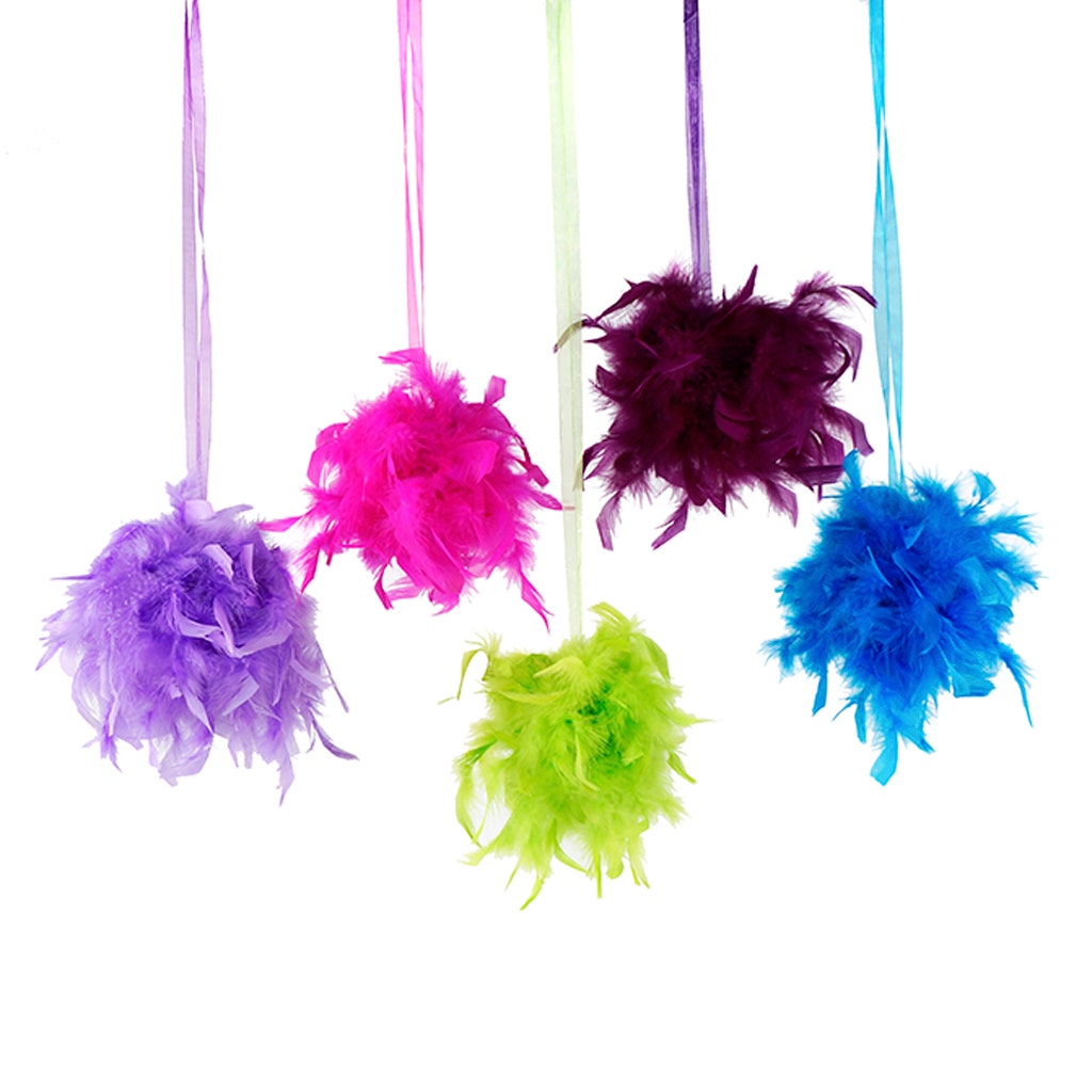 Chandelle Feather Pom Poms - Dark Turquoise - 6"