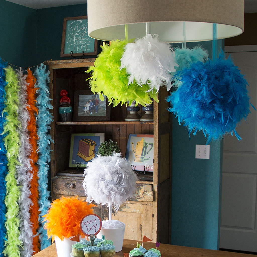 Chandelle Feather Pom Poms - Dark Turquoise