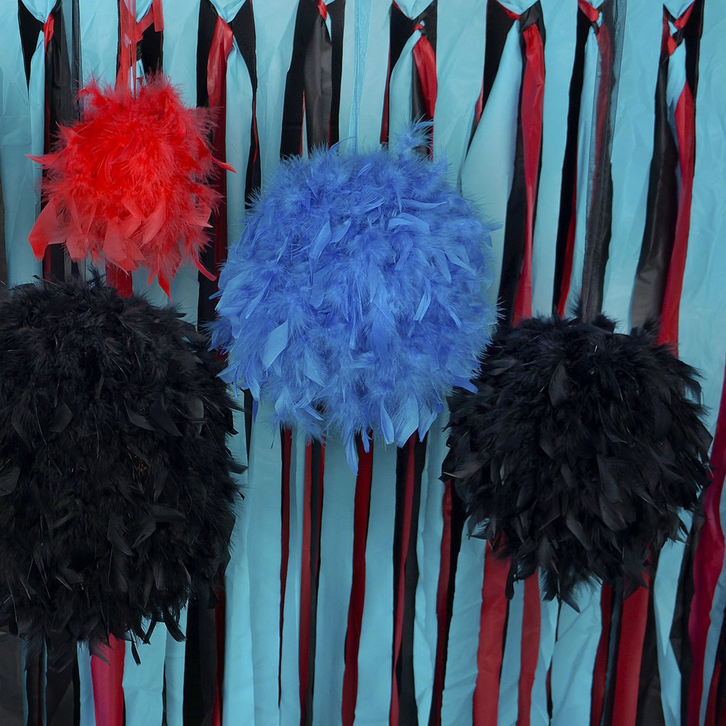 Chandelle Feather Pom Poms - Dark Turquoise