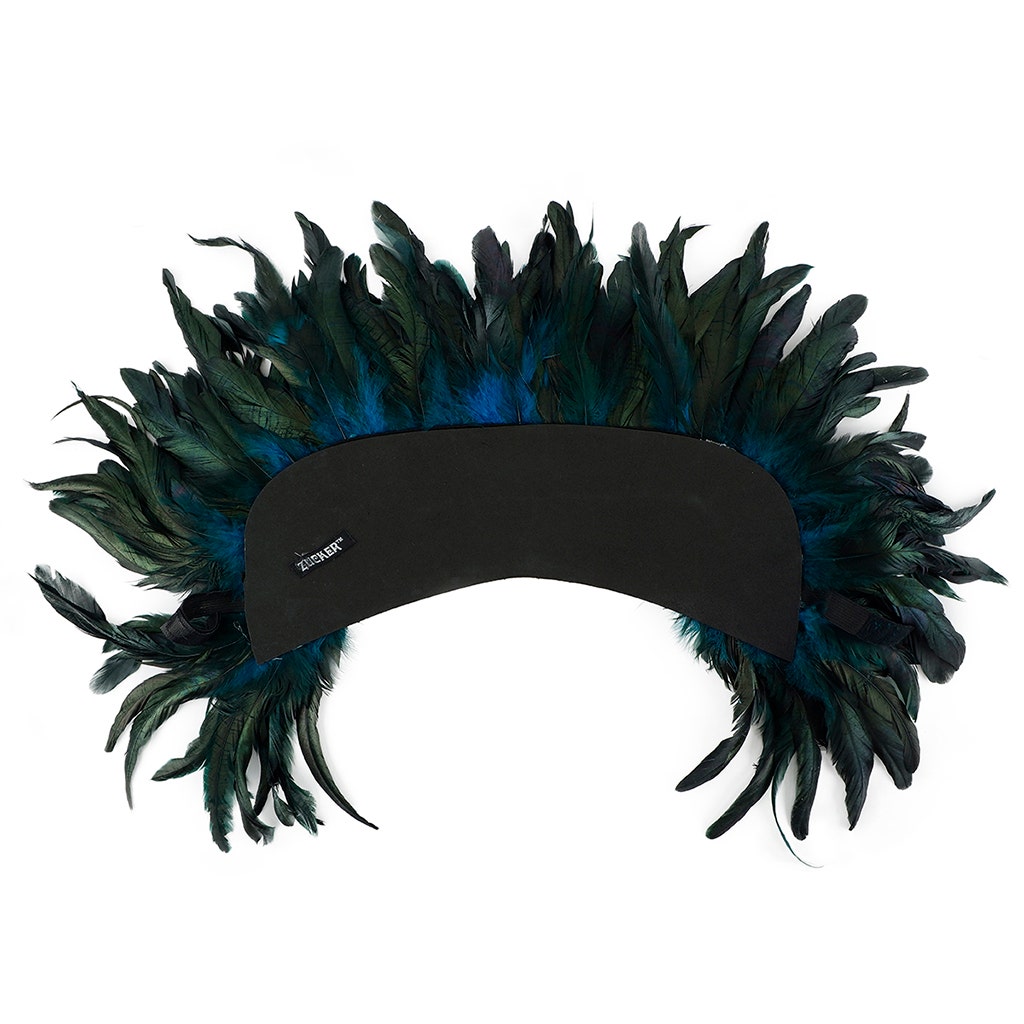 Spirit Carnival Feather Headdress - Dark Turquoise Blue